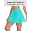 imagebeautyin Womens Solid Swim Skirt Buildin Brief Tummy Control Tankini BottomsAqua Green