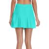 imagebeautyin Womens Solid Swim Skirt Buildin Brief Tummy Control Tankini BottomsAqua Green