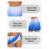 imagebeautyin Womens Solid Swim Skirt Buildin Brief Tummy Control Tankini BottomsGradient Blue