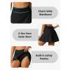 imagebeautyin Womens Solid Swim Skirt Buildin Brief Tummy Control Tankini BottomsHigh Waist Black