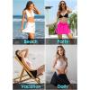 imagebeautyin Womens Solid Swim Skirt Buildin Brief Tummy Control Tankini BottomsHot Pink