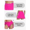 imagebeautyin Womens Solid Swim Skirt Buildin Brief Tummy Control Tankini BottomsHot Pink