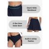 imagebeautyin Womens Solid Swim Skirt Buildin Brief Tummy Control Tankini BottomsNavy Blue