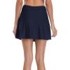 imagebeautyin Womens Solid Swim Skirt Buildin Brief Tummy Control Tankini BottomsNavy Blue