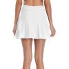 imagebeautyin Womens Solid Swim Skirt Buildin Brief Tummy Control Tankini BottomsWhite