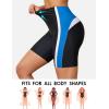 imagebeautyin Womens Swim Shorts High Waisted Quick Dry Swimsuit Bathing Suit BottomsBlackBlue