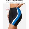 imagebeautyin Womens Swim Shorts High Waisted Quick Dry Swimsuit Bathing Suit BottomsBlackBlue