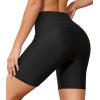 imagebeautyin Womens Swim Shorts High Waisted Quick Dry Swimsuit Bathing Suit BottomsSolid Black