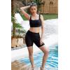 imagebeautyin Womens Swim Shorts High Waisted Quick Dry Swimsuit Bathing Suit BottomsSolid Black