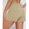 imagebeautyin Womens Swim Shorts High Waisted Swimming Bottoms with Side PocketsKhaki