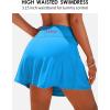 imagebeautyin Womens Swim Skirt High Waisted Tummy Control Twisted Waist Pleated Swimsuit Bathing Suit BottomsBlue