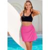 imagebeautyin Womens Swim Skirt High Waisted Tummy Control Twisted Waist Pleated Swimsuit Bathing Suit BottomsPink
