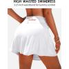 imagebeautyin Womens Swim Skirt High Waisted Tummy Control Twisted Waist Pleated Swimsuit Bathing Suit BottomsWhite