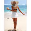 imagebeautyin Womens Swim Skirt High Waisted Tummy Control Twisted Waist Pleated Swimsuit Bathing Suit BottomsWhite