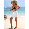 imagebeautyin Womens Swim Skirt High Waisted Tummy Control Twisted Waist Pleated Swimsuit Bathing Suit BottomsWhite