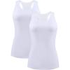 imagebeautyin Women Tank Top with Shelf Bra Racerback Workout Yoga Tops UndershirtWhite WhiteShelf Bra