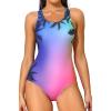 imagebeautyin Womens Athletic One Piece Swimsuits Tummy Control Bathing Suits Slimming Sports SwimwearFlower