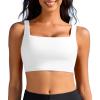 imagebeautyin Womens Bikini Top Square Neck Swim Top Quick Dry UPF 50 Padded Bathing SuitSolid White