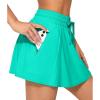 imagebeautyin Womens High Waisted Swim Skirt with Zipper Pockets Tummy Control Bathing Suit Swim BottomsAqua