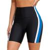 imagebeautyin Womens Swim Shorts High Waisted Quick Dry Swimsuit Bathing Suit BottomsBlackBlue