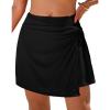 imagebeautyin Womens Swim Skirt High Waisted Tummy Control Twisted Waist Pleated Swimsuit Bathing Suit BottomsBlack