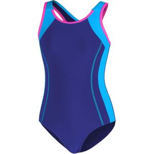 imagebeautyin Girls Swimsuit Athletic One Piece Practice Swimwear Competition Bathing SuitNavyBlue