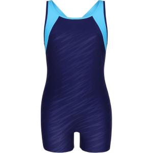 imagebeautyin Girls Swimsuit Size 814 Boyleg One Piece Athletic Bathing Suit Training SwimwearNavyBlue