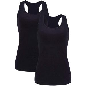 imagebeautyin Women Tank Top with Shelf Bra Racerback Workout Yoga Tops UndershirtBlack BlackShelf Bra