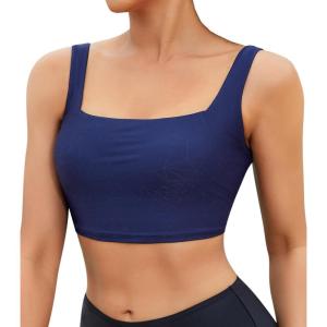 imagebeautyin Womens Bikini Top Square Neck Swim Top Quick Dry UPF 50 Padded Bathing SuitBlue