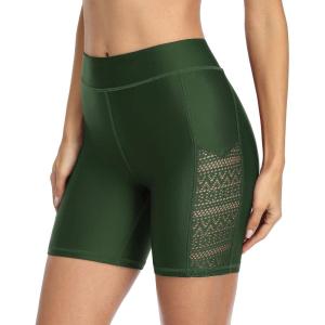 imagebeautyin Womens Boardshort Swim Bottom High Waisted Tankini Swimwear ShortsArmy Green