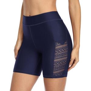 imagebeautyin Womens Boardshort Swim Bottom High Waisted Tankini Swimwear ShortsNavy Blue