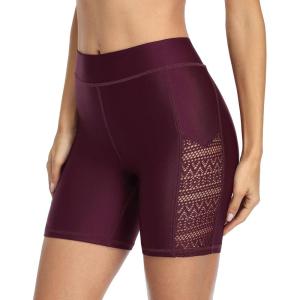 imagebeautyin Womens Boardshort Swim Bottom High Waisted Tankini Swimwear ShortsWine