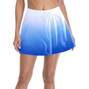 imagebeautyin Womens Solid Swim Skirt Buildin Brief Tummy Control Tankini BottomsGradient Blue
