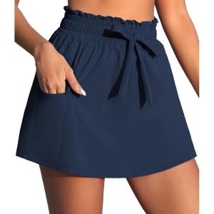 imagebeautyin Womens Swim Shorts High Waisted Swimming Bottoms with Side PocketsNavy Blue