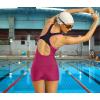 imagebeautyin Swimsuit Women Boyleg One Piece Water Aerobic Competitive Bathing SuitPurple RedBlack