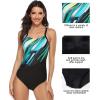 imagebeautyin Women One Piece Athletic Swimsuit Competition Bathing Suit Lap SwimmingDark Green