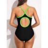 imagebeautyin Women One Piece Athletic Swimsuit Competition Bathing Suit Lap SwimmingGreen