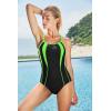 imagebeautyin Women One Piece Athletic Swimsuit Competition Bathing Suit Lap SwimmingGreen
