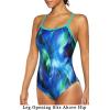 imagebeautyin Women One Piece Athletic Swimsuit Competition Bathing Suit Lap SwimmingHigh Cut Green
