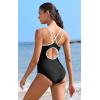 imagebeautyin Womens One Piece Swimsuits Athletic Double Straps Slimming Bathing Suit Sports SwimwearBlack