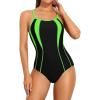 imagebeautyin Women One Piece Athletic Swimsuit Competition Bathing Suit Lap SwimmingGreen