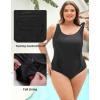 imagebeautyin Plus Size Swimsuit for Women Adjustable Straps ampamp Tummy Control Ruched Bathing SuitBlack