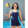 imagebeautyin Plus Size Swimsuit for Women Athletic Boyleg One Piece Bathing SuitBlueNavy