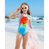 imagebeautyin Girls One Piece Swimsuits Size 716 Athletic Racerback Bathing SuitBlue