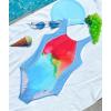 imagebeautyin Girls One Piece Swimsuits Size 716 Athletic Racerback Bathing SuitBlue