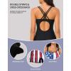 imagebeautyin Boyleg Swimsuits for Women Athletic One Piece Bathing Suit Crisscross Back SwimwearFlag