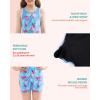 imagebeautyin Girls Swimsuit Size 814 Boyleg One Piece Athletic Bathing Suit Training SwimwearBlue Print