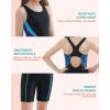 imagebeautyin Girls Swimsuit Size 814 Boyleg One Piece Athletic Bathing Suit Training SwimwearFish ScalesBlack