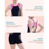 imagebeautyin Girls Swimsuit Size 814 Boyleg One Piece Athletic Bathing Suit Training SwimwearMagentaBlack