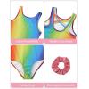 imagebeautyin Gymnastics Leotards for Girls Dance Unitards Shorts Outfits ActivewearColorfulRainbow